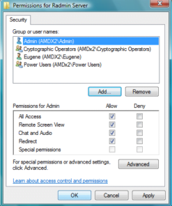 Serv NTSecurity - Radmin 3 Remote Support